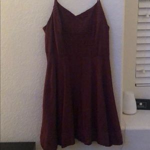 Maroon Fit and Flare Dress